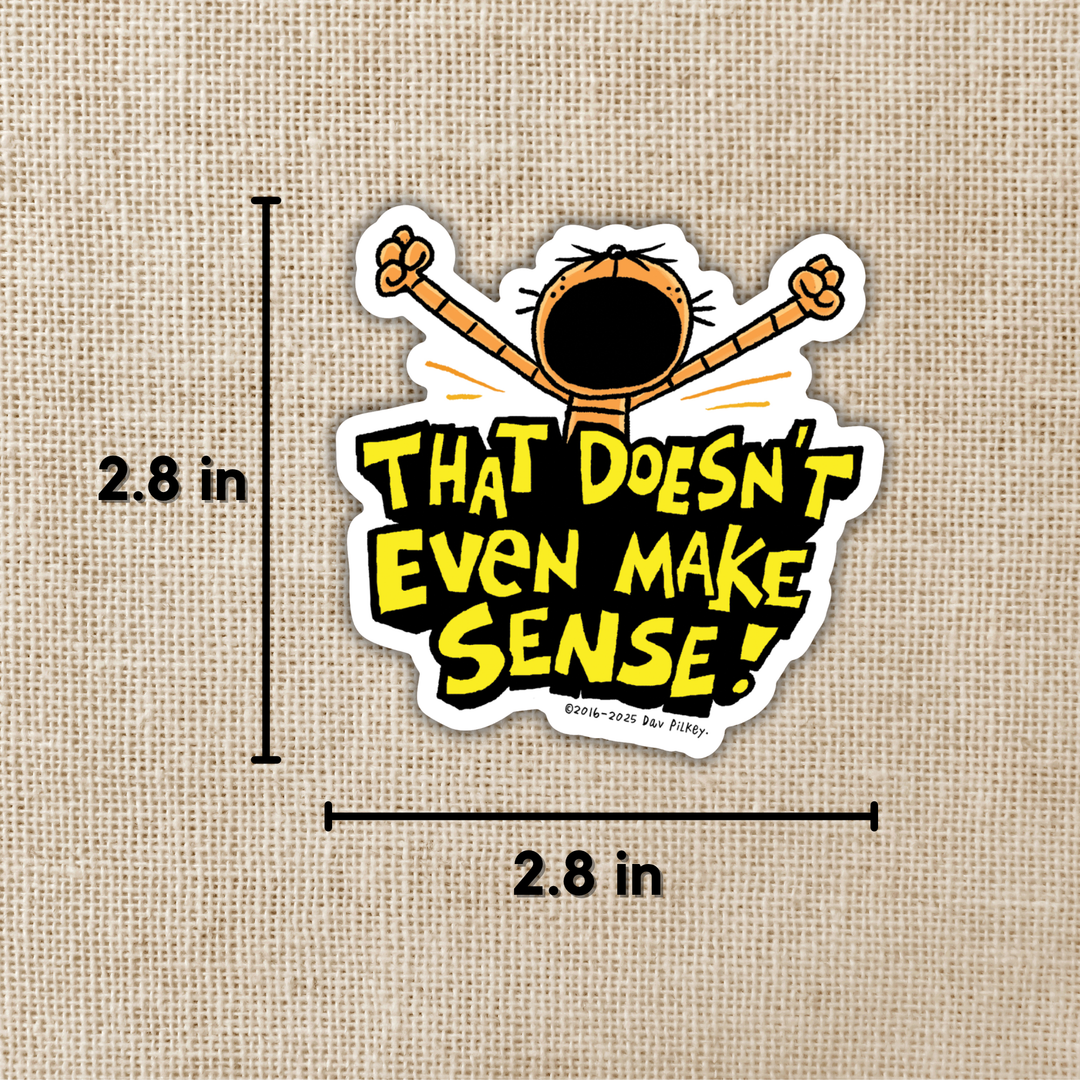 Sticker with a character and text &