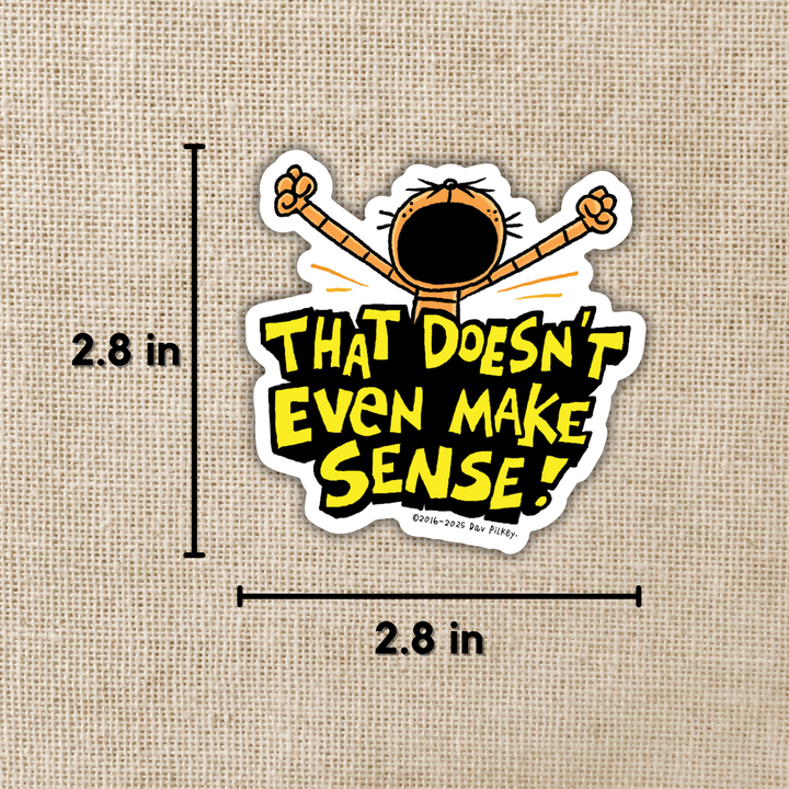 Sticker with a character and text &