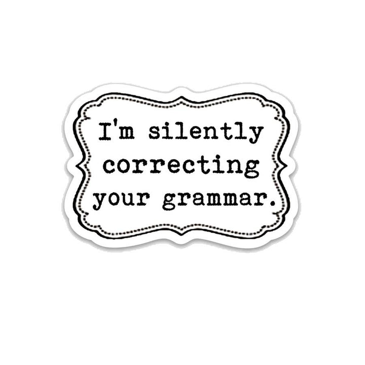 Sticker with text &