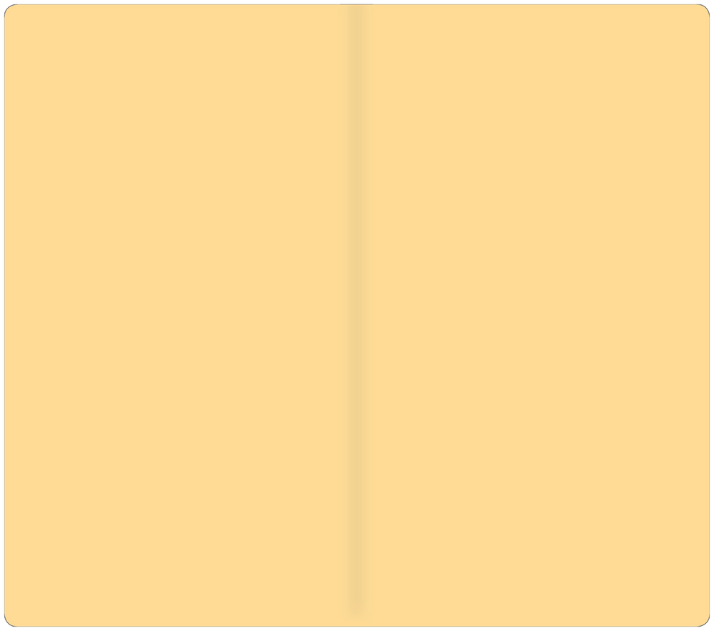 Open notebook with two blank yellow pages