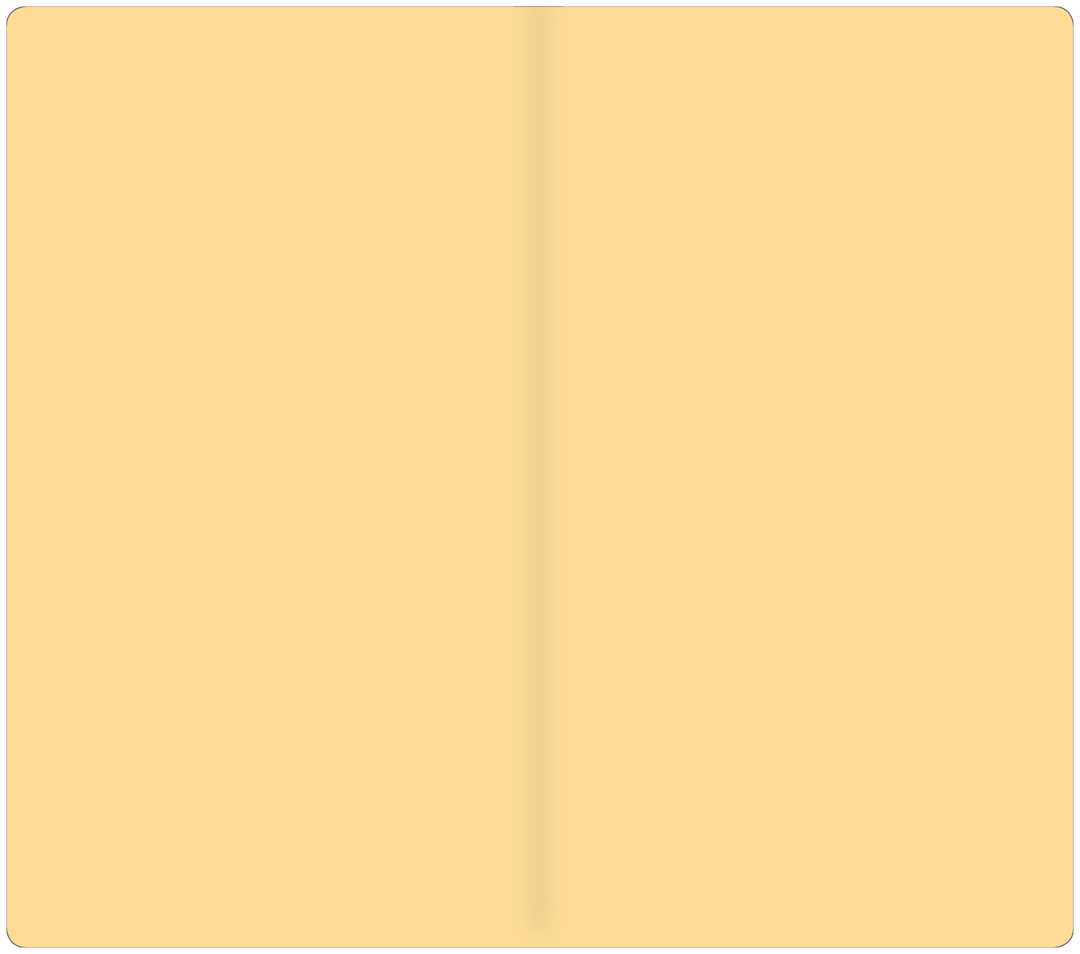 Open notebook with two blank yellow pages