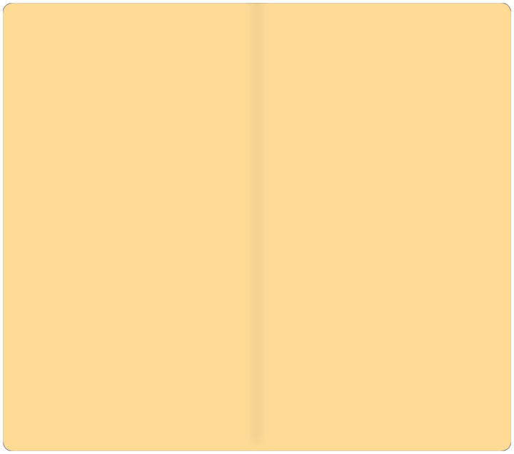 Open notebook with two blank yellow pages