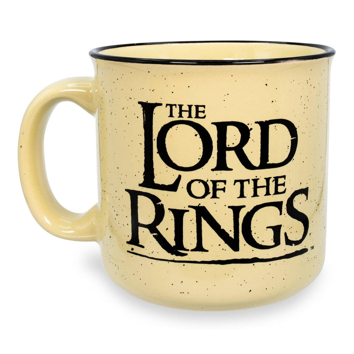 Beige mug with &