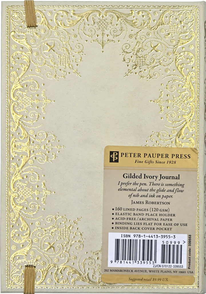Decorative journal with gold embellishments and Peter Pauper Press branding.