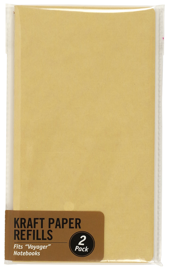 Kraft paper refills in a 2-pack packaging with a label on a white background