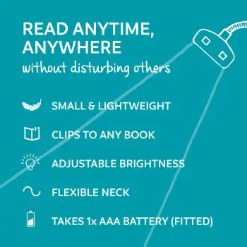 Light bulb with text on a blue background, highlighting features like &