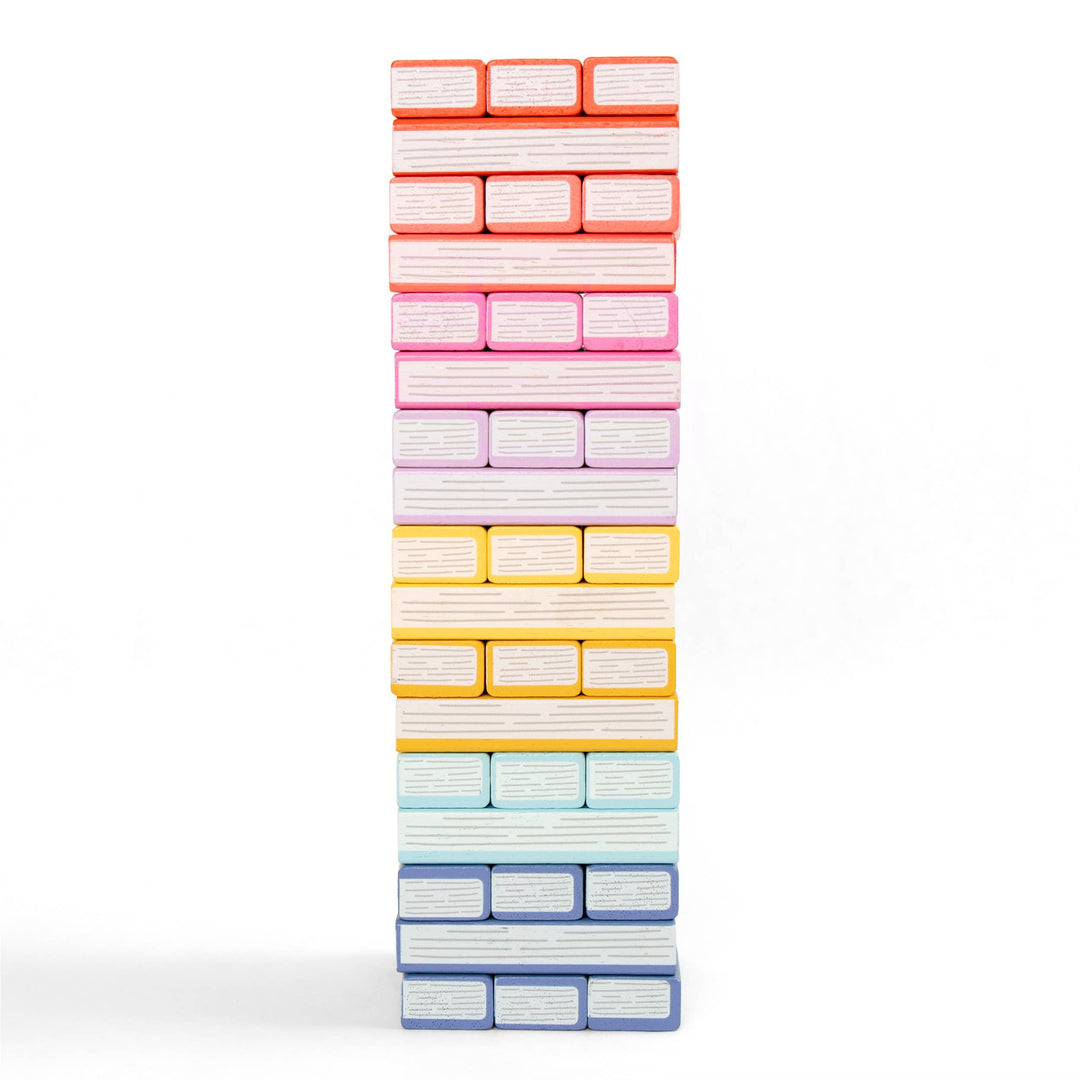 Stack of colorful folded towels on a white background