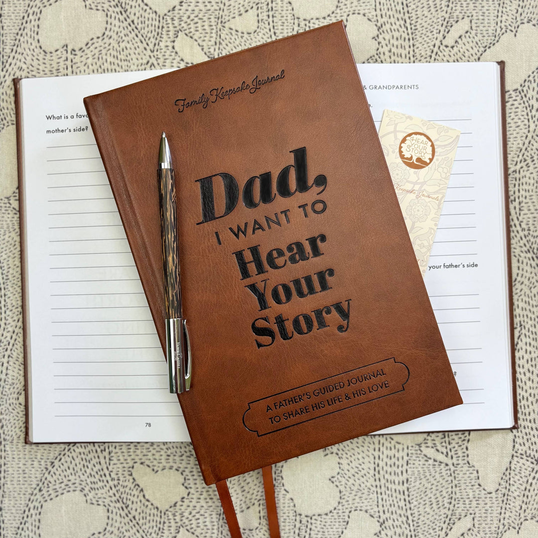 Brown journal with &