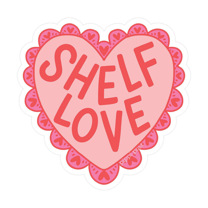 Heart-shaped sticker with &