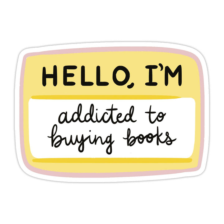 Yellow name tag with text &