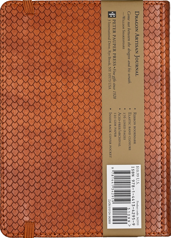 Back of brown leather notebook 