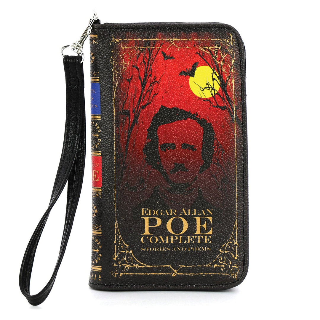 Wallet with Edgar Allan Poe design on a white background