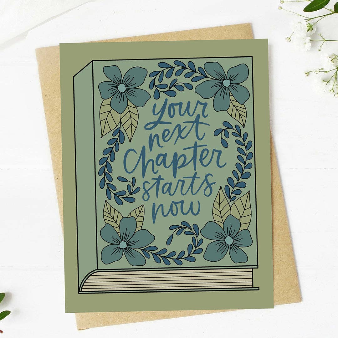 Greeting card with floral design and text &