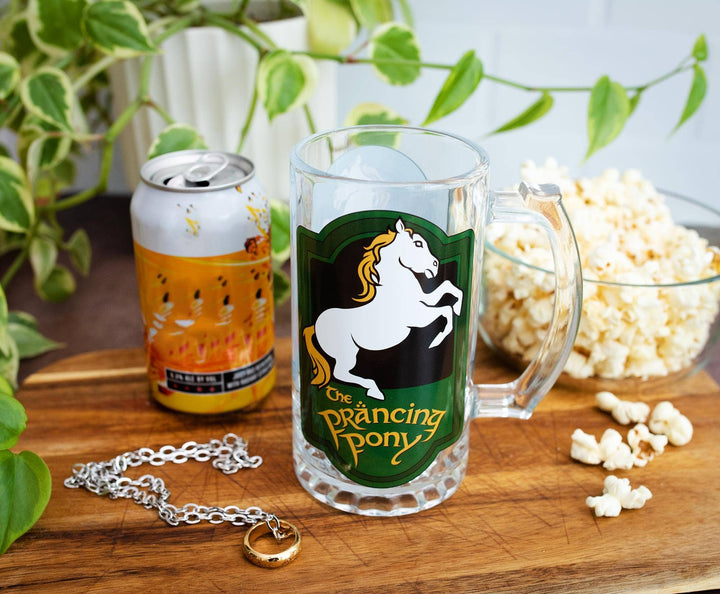 Glass mug with &