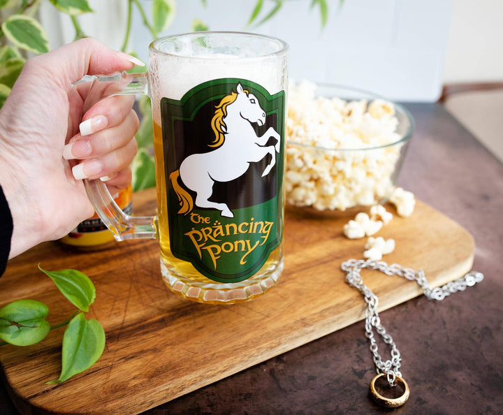 Glass mug with &