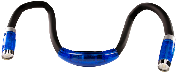 Black and blue U-shaped neck light on a white background