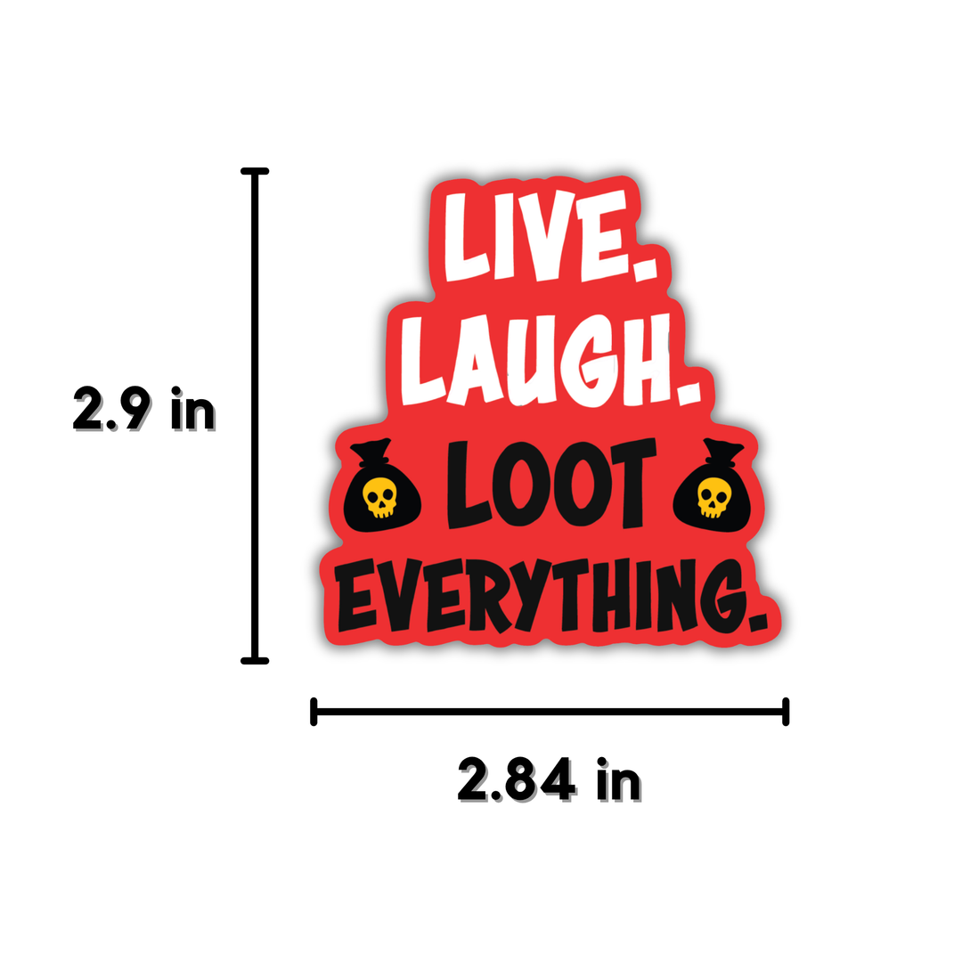 Red sticker with text &