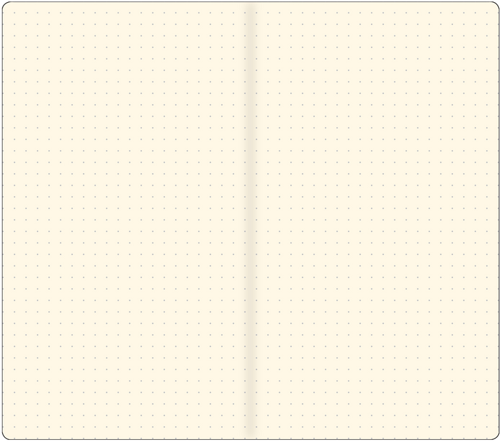 Two blank pages with dot grid on a white background