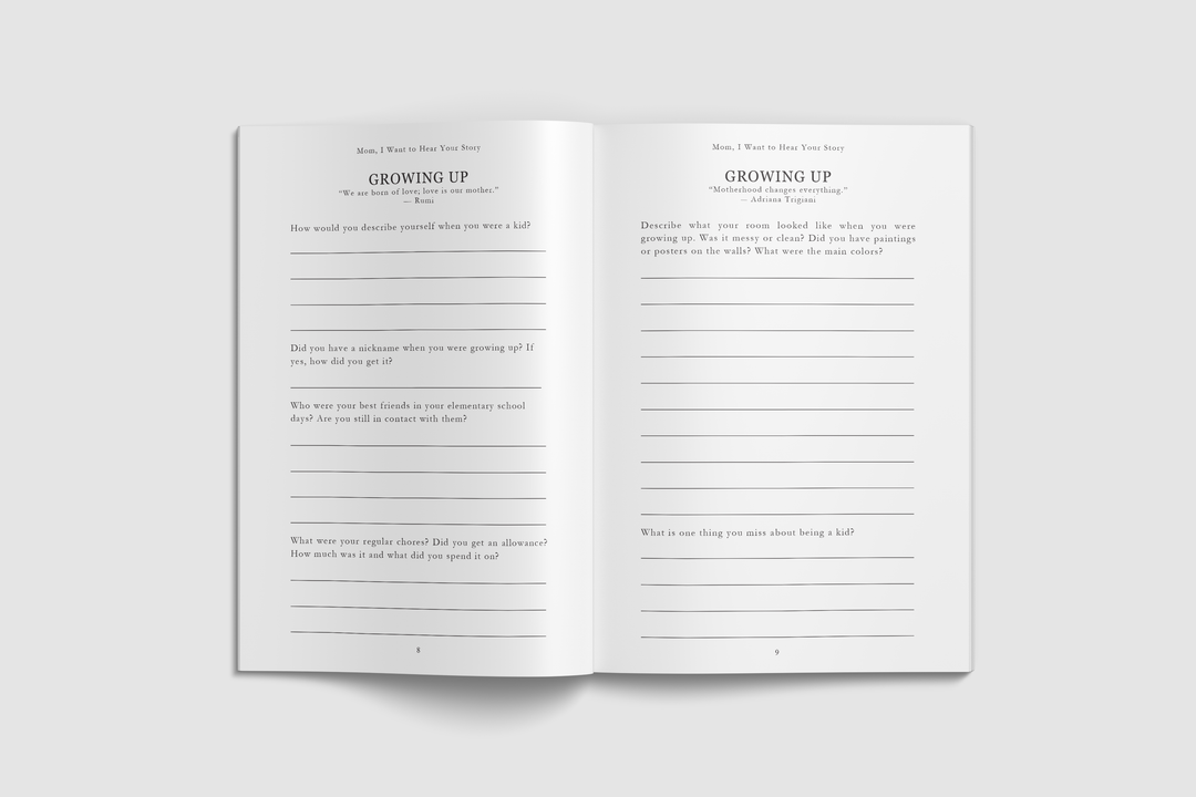 Open book with two pages titled &