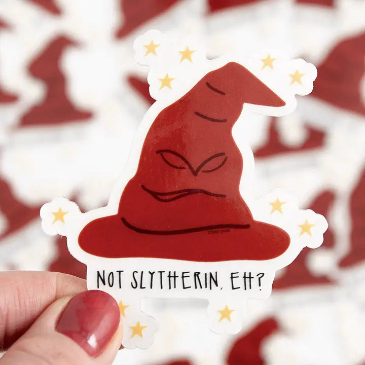 Red Sorting Hat sticker with &
