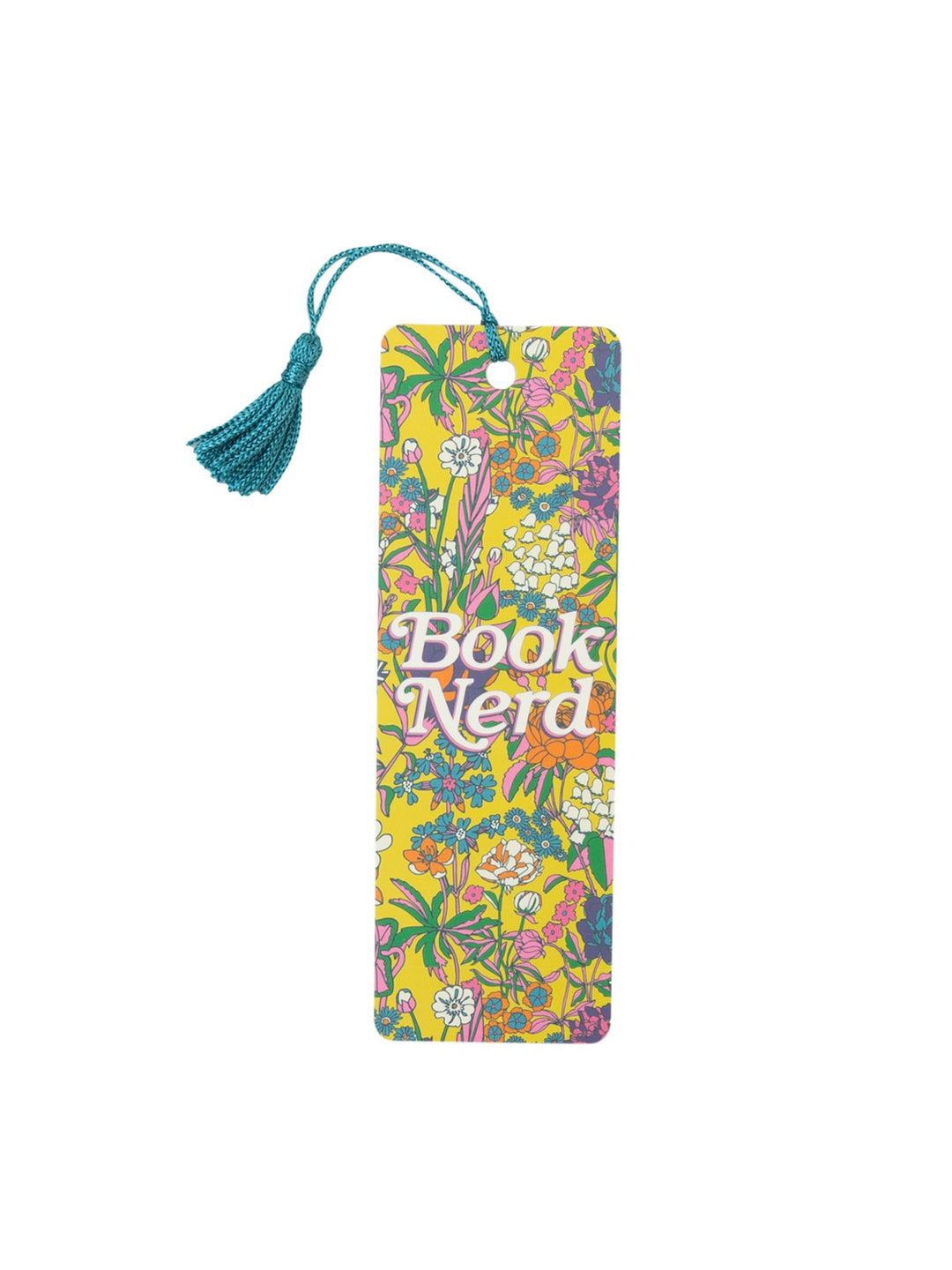 Colorful floral bookmark with &