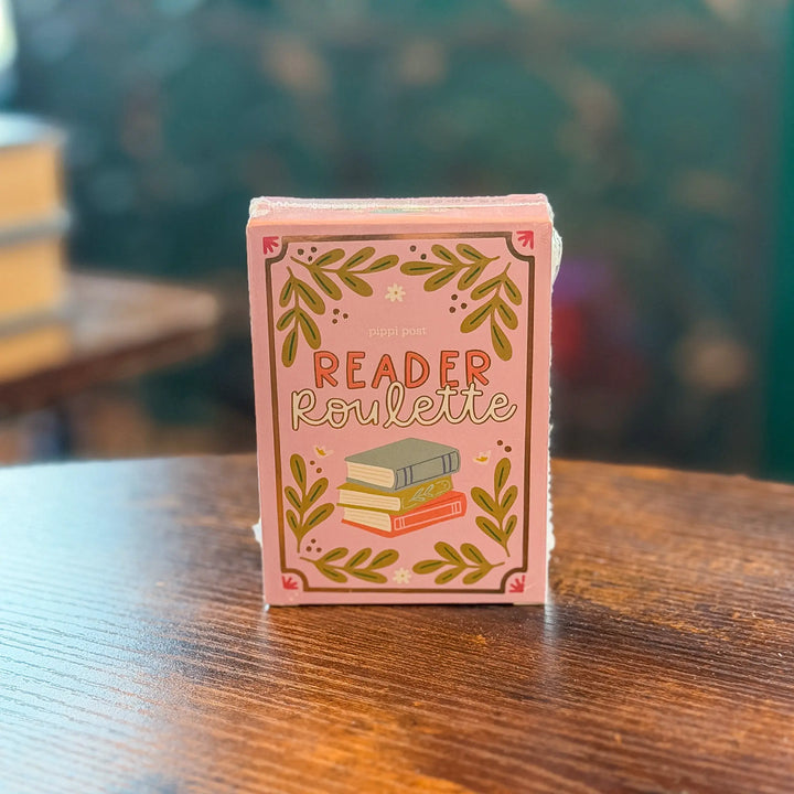 Pink card game box titled &
