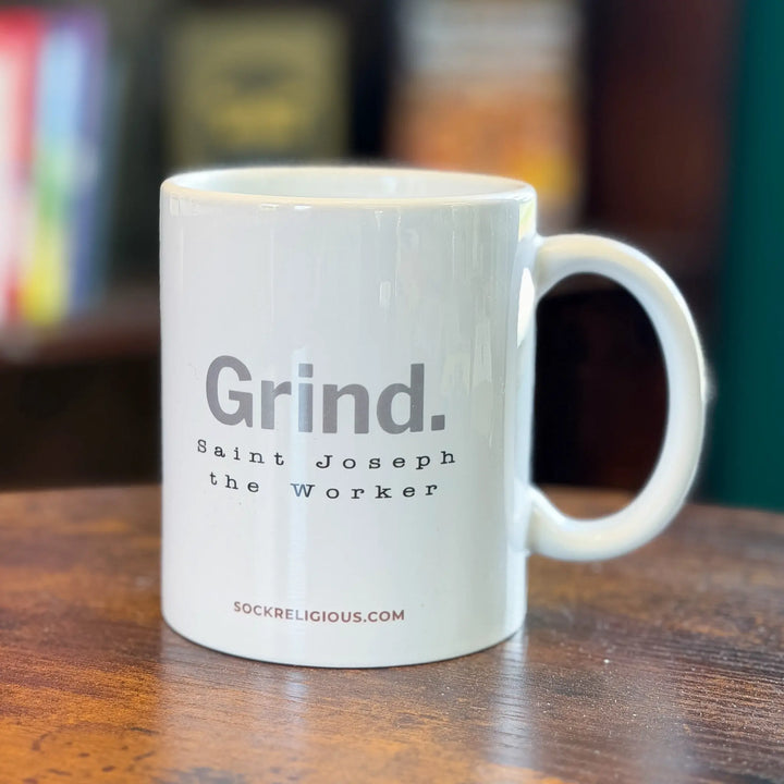 White mug with &