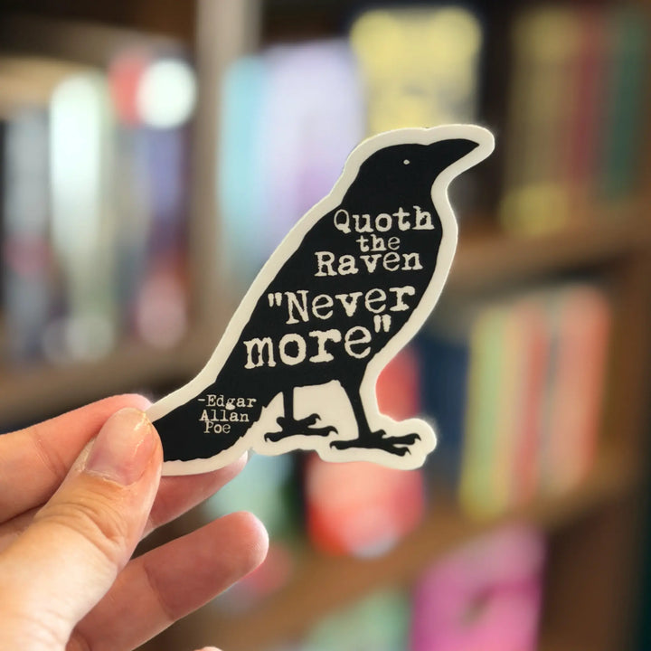 Sticker of a raven with &