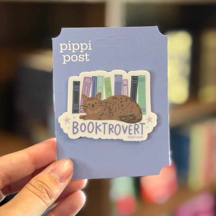 Sticker with a cat illustration and &