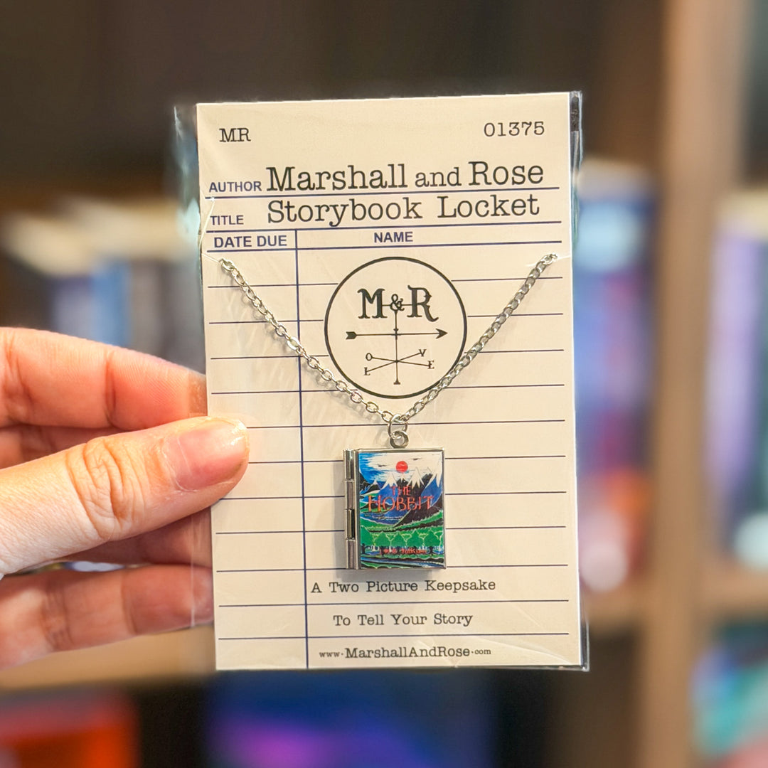 Storybook Locket by Marshall and Rose on a library card with 'M&R' initials.
