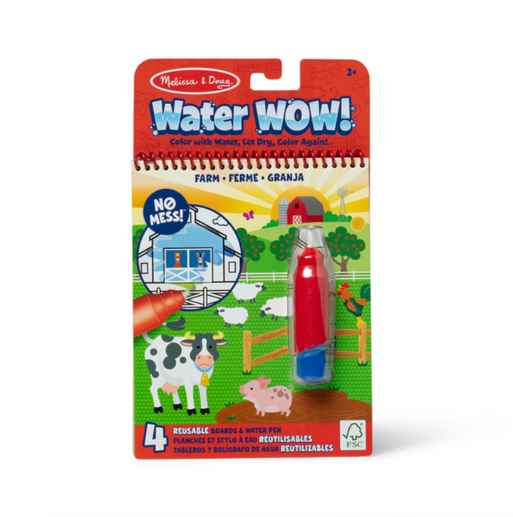 Melissa &amp; Doug Water Wow! Farm coloring book with water pen on a white background