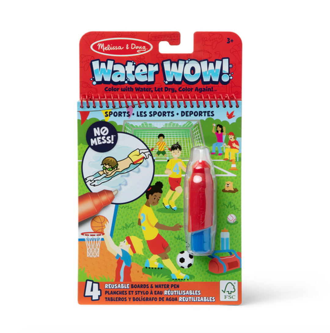 Melissa &amp; Doug Water WOW! sports themed coloring book with water pen on a white background