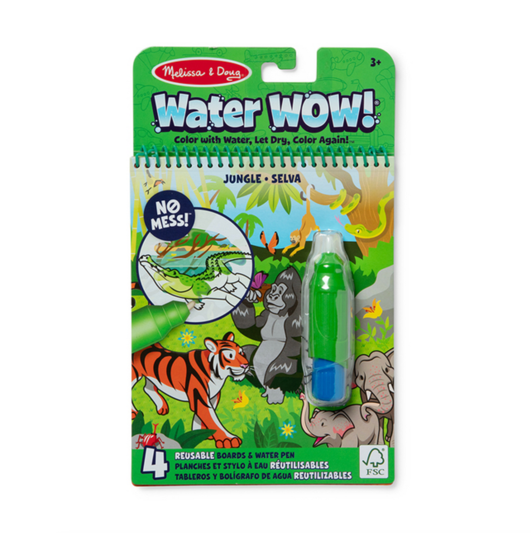 Melissa &amp; Doug Water Wow! Jungle themed coloring book with water pen on a white background