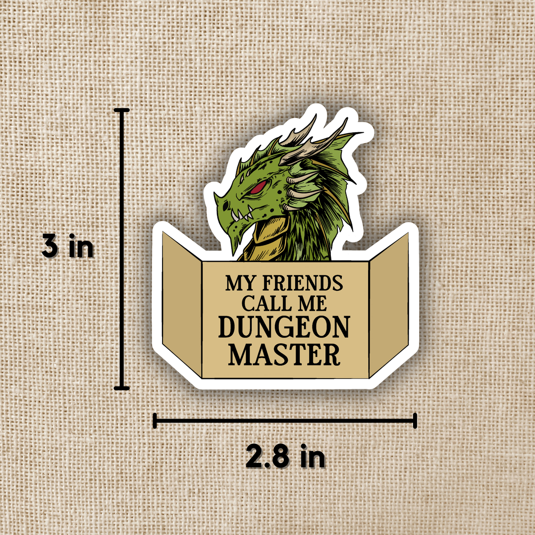 Sticker with a dragon design and text &