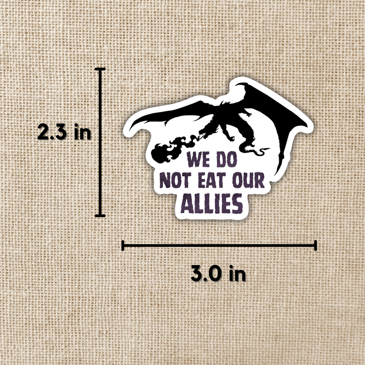 Sticker with dragon design and text &