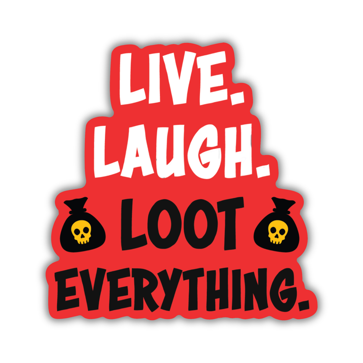 Red sticker with text &