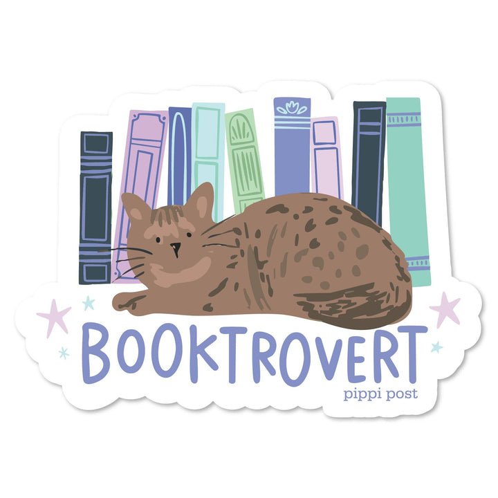 Sticker with a cat illustration and &