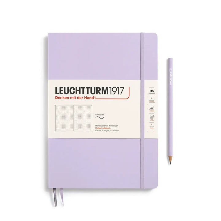 Purple notebook with Leuchtturm1917 branding on a white background