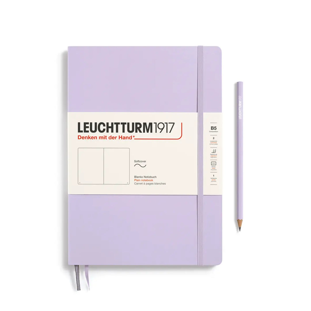 Purple notebook with Leuchtturm1917 branding on a white background