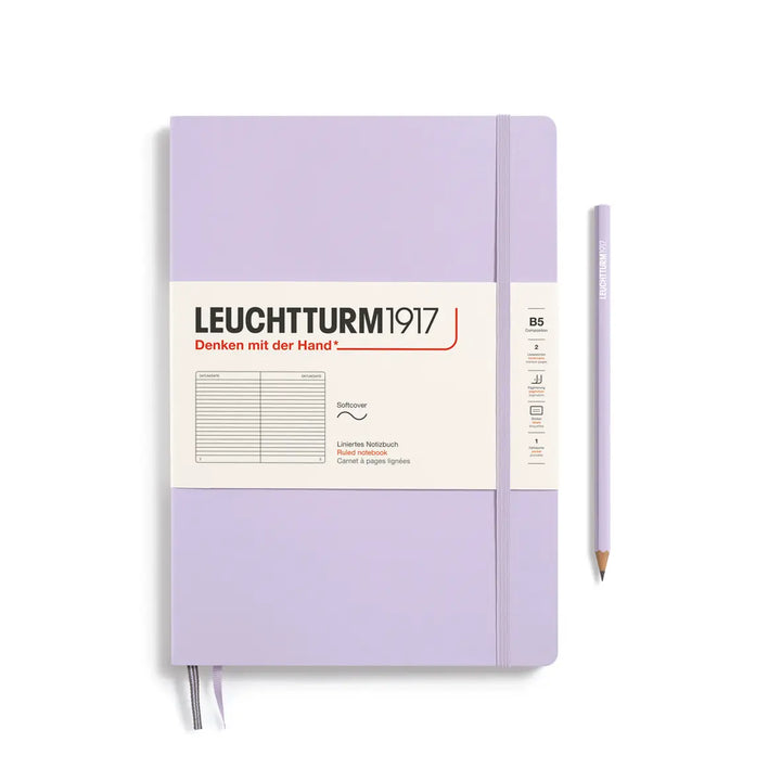 Purple notebook with Leuchtturm1917 branding on a white background