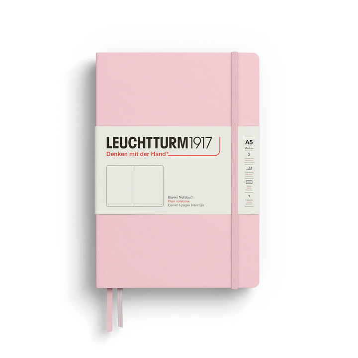 Pink notebook with Leuchtturm1917 branding on a white background