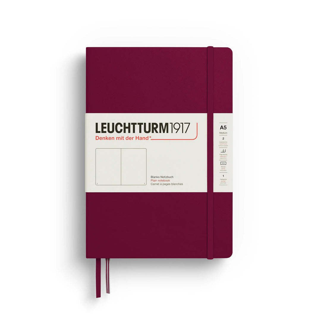 Maroon notebook with Leuchtturm1917 branding on a white background