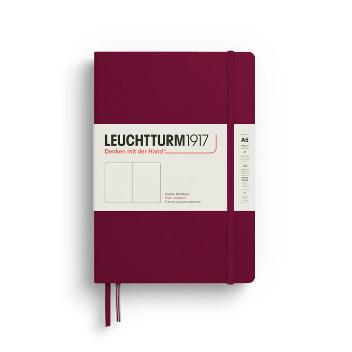 Maroon notebook with Leuchtturm1917 branding on a white background
