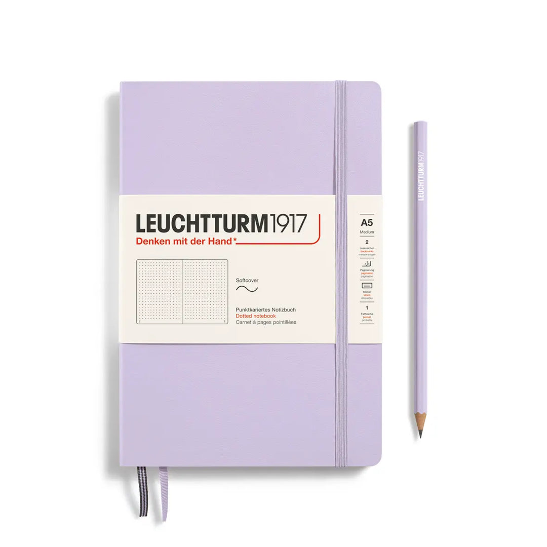 Purple notebook with Leuchtturm1917 branding on a white background