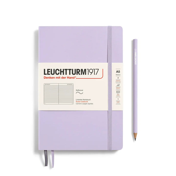 Purple notebook with Leuchtturm1917 branding on a white background