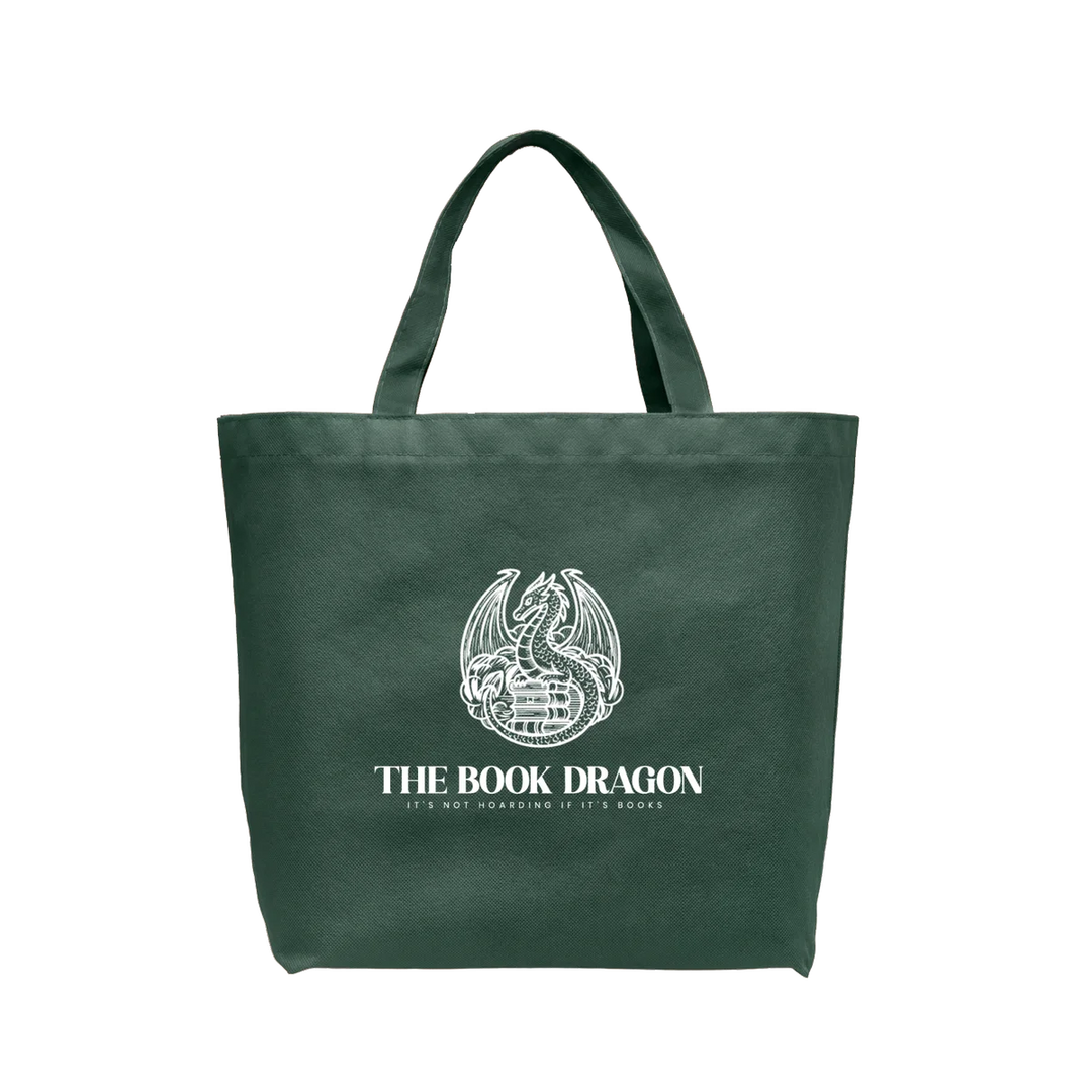 Green tote bag with &